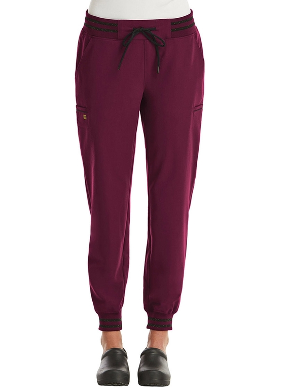 Matrix Pro Full Waistband Jogger Scrub Pant - Women - Wine