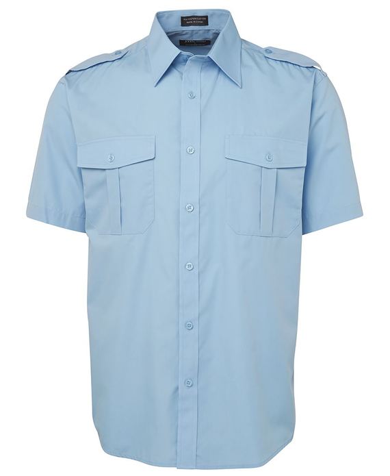 Epaulette Uniform Shirt - Short Sleeve - Blue