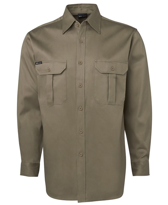 Long Sleeve Cotton Drill Work Shirt (JB)