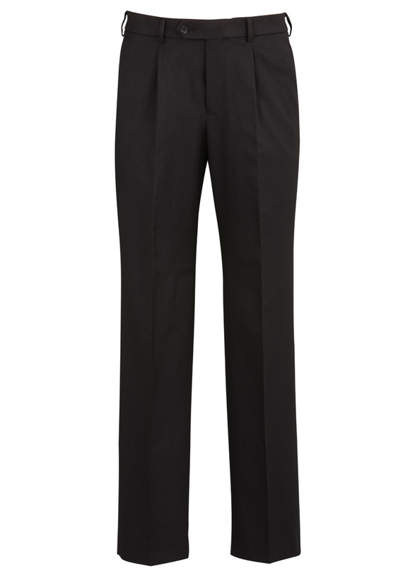 Single Pleat Trousers - Polyester/Bamboo Cool Stretch - Men - Black