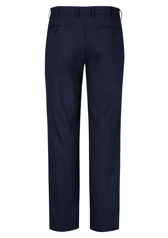 Plain Front Pants - Wool Stretch - Men - Back View