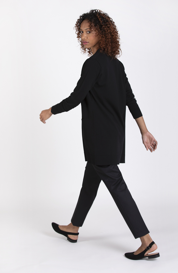 Anna Long Open Cardigan in Superfine Merino