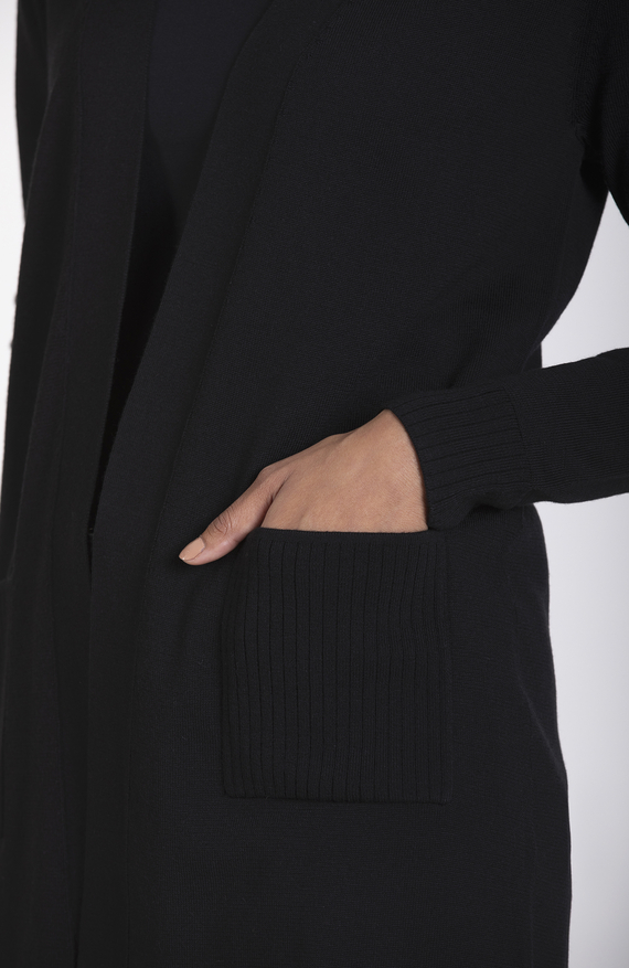 Anna Long Open Cardigan in Superfine Merino