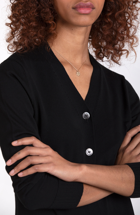 Lily Button Front Cardigan in Superfine Merino