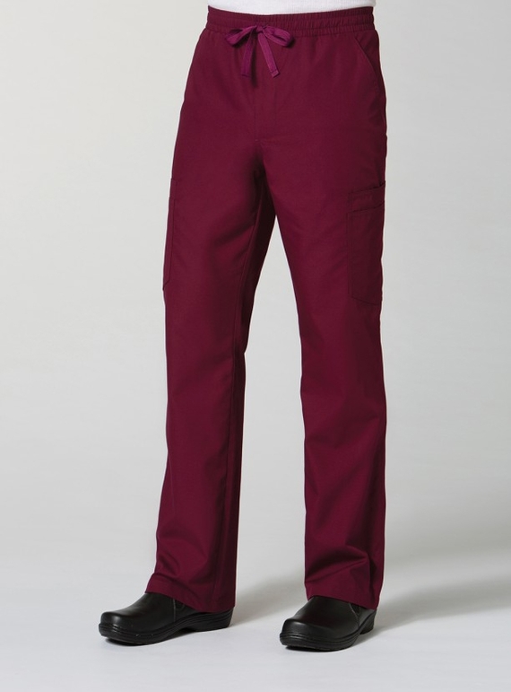 Red Panda Full Elastic 10-Pocket Cargo Scrub Pant - Men - Wine
