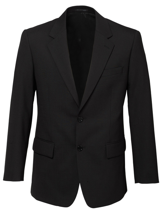 2 Button Suit Jacket - Wool Stretch - Men - Black