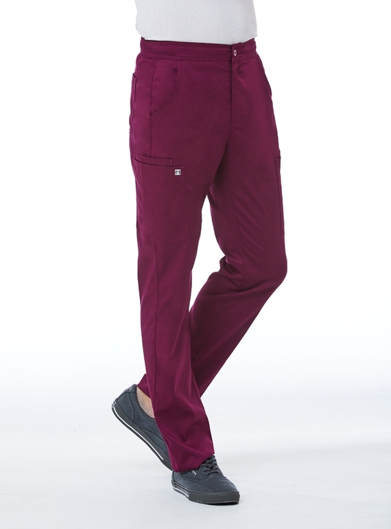 Matrix Half Elastic Waistband Cargo Scrub Pant - Men - Wine