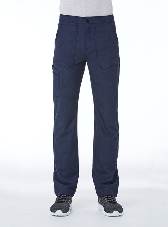 Matrix Pro Contrast Piping Cargo Scrub Pant - Men - Heather Navy