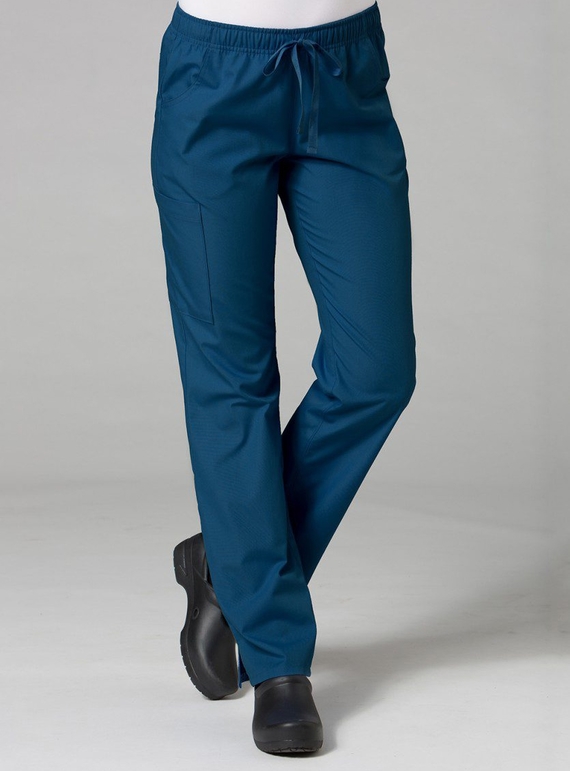 Red Panda Full Elastic Cargo Scrub Pant - Women - Caribbean Blue