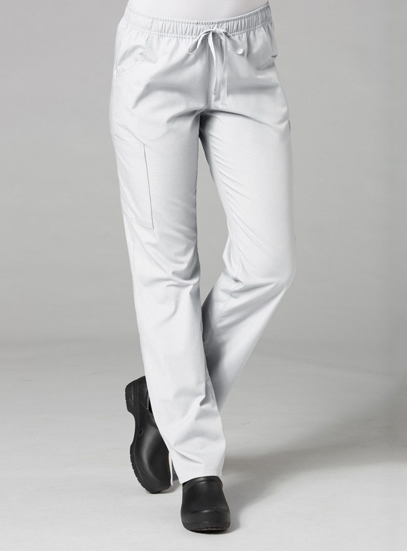 Red Panda Full Elastic Cargo Scrub Pant - Women - White