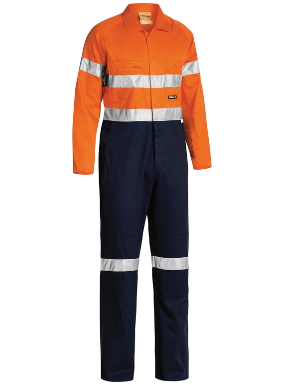 Taped Hi Vis Lightweight Coverall - Orange/Navy