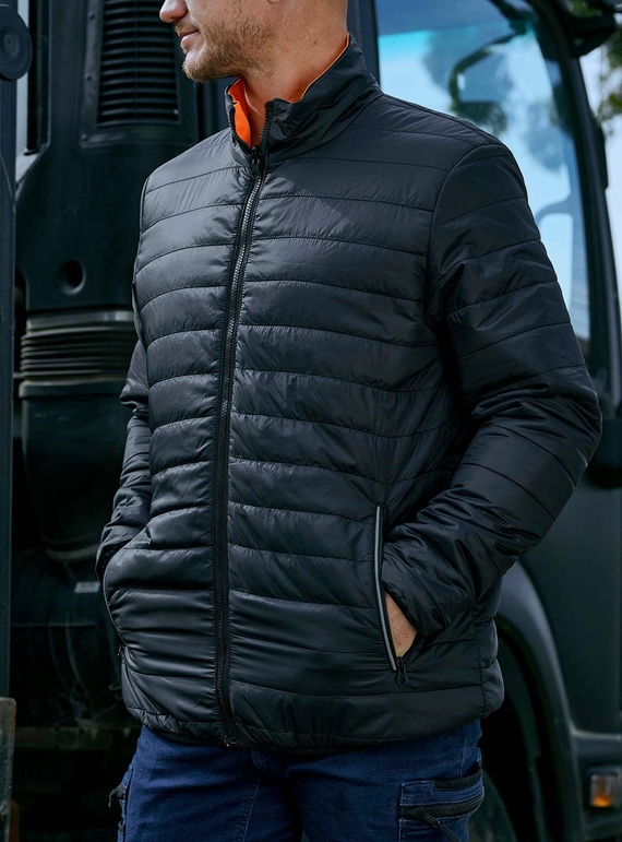 Taped Hi Vis Reversible Puffer Jacket - Reversed