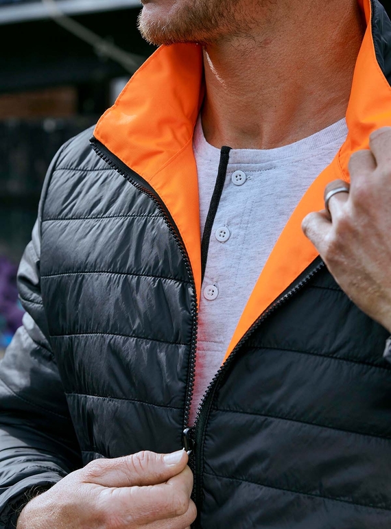 Taped Hi Vis Reversible Puffer Jacket - Detail