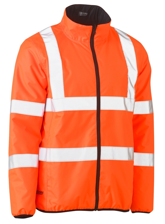 Taped Hi Vis Reversible Puffer Jacket - Orange