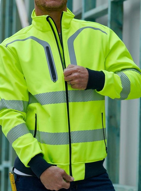 Taped Hi Vis Soft Shell Bomber Jacket