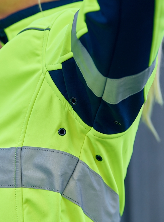 Taped Two Tone Hi Vis Soft Shell Jacket - Women - Ventilation
