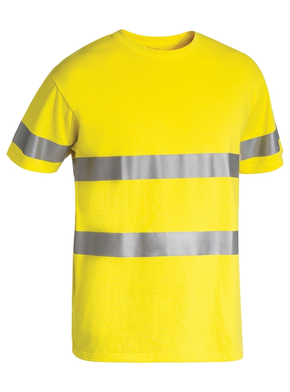 Taped Hi Vis Cotton T-Shirt - Yellow