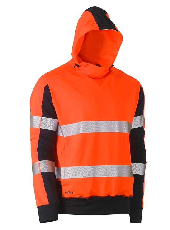 Taped Two Tone Hi Vis Contrast 4 Way Stretchy Hoodie