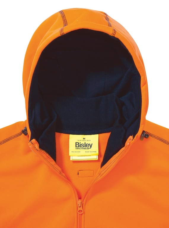 Hi Vis Zip Front Fleece Hoodie