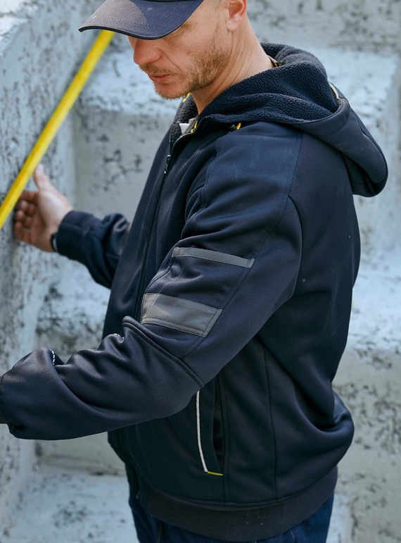 Work Fleece Zip-Front Hoodie With Sherpa Lining