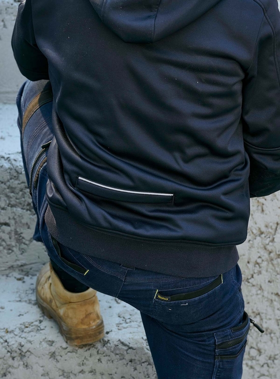 Work Fleece Zip-Front Hoodie With Sherpa Lining
