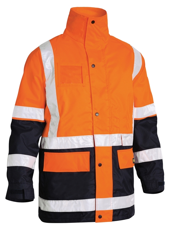 Taped 5 in 1 Rain Jacket - Orange/Navy