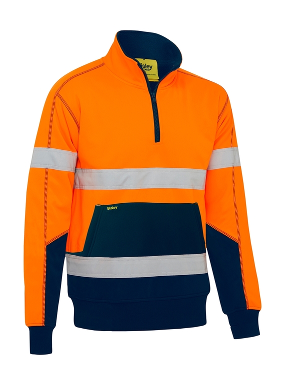 Taped Hi Vis 1/4 Zip Fleece Pullover With Sherpa Lining