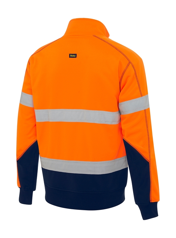 Taped Hi Vis 1/4 Zip Fleece Pullover With Sherpa Lining - Back