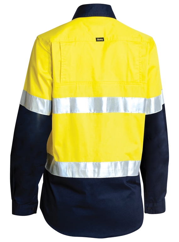Taped Hi Vis Cool Lightweight Cotton Drill Shirt - Women - Back