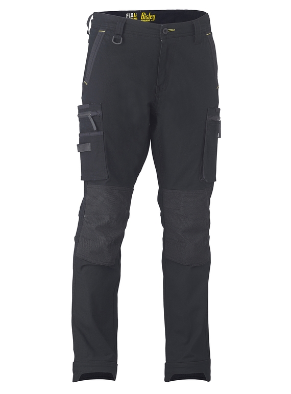 Flx & Move Stretch Utility Zip Cargo Work Pants - Black