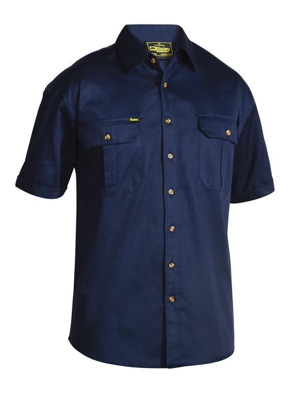 Original Cotton Drill Shirt - Short Sleeve - Navy