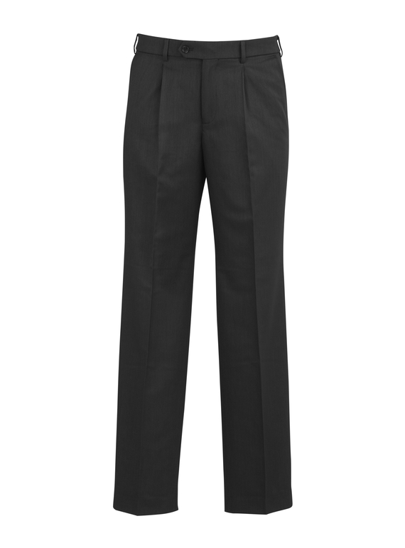Classic Pleat Front Stretch Pant - Men - Charcoal