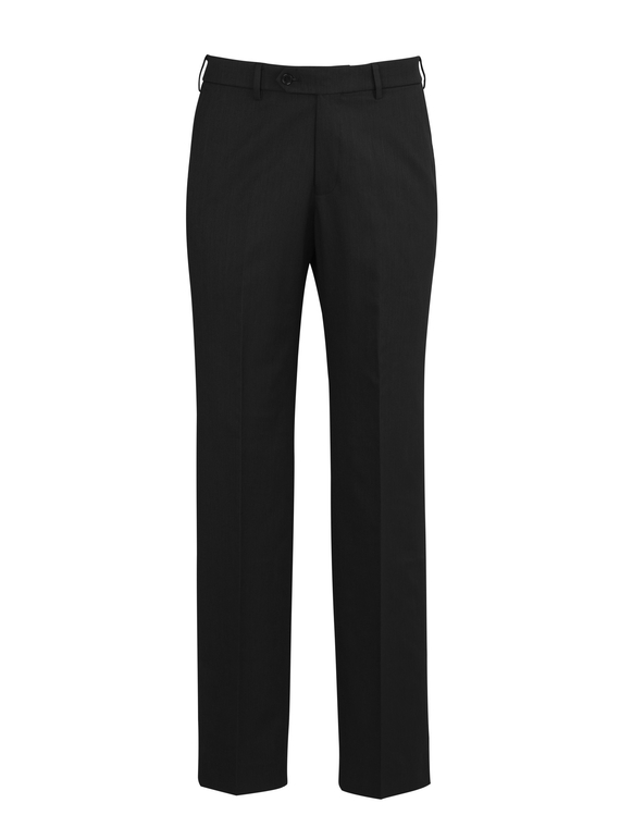Classic Flat Front Stretch Trouser - Men - Black