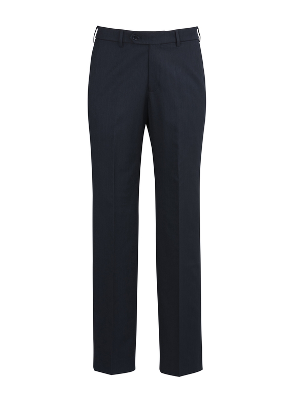 Classic Flat Front Stretch Trouser - Men - Navy