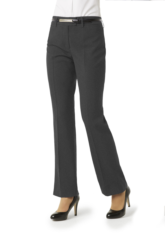 Classic Flat Front Pant - BS29320 - Charcoal Marle