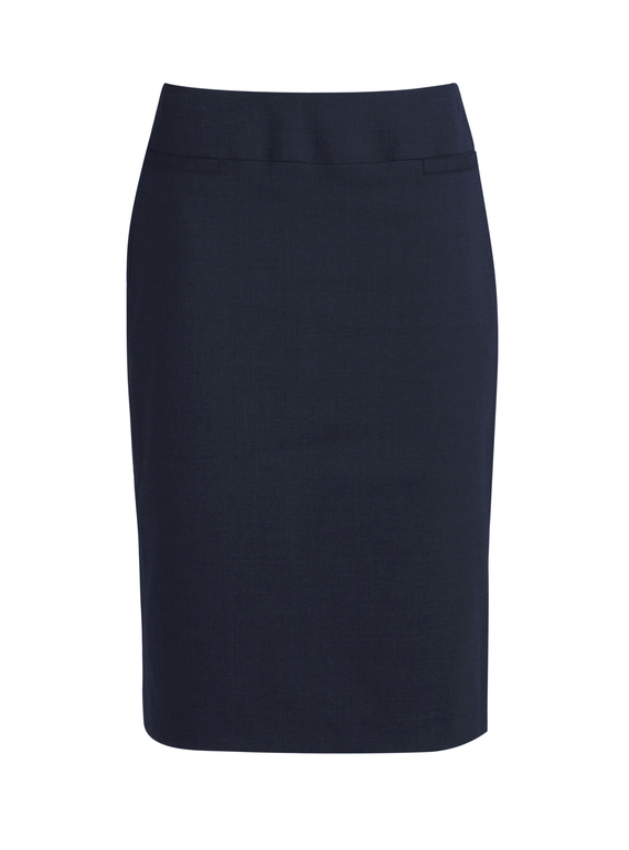 Classic Below Knee Skirt - Women - Navy