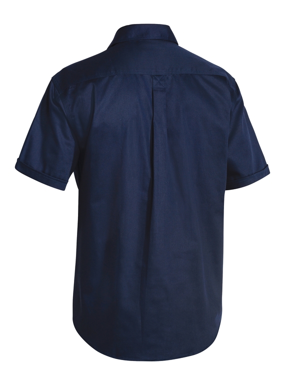 Closed Front Cotton Drill Shirt - Short Sleeve