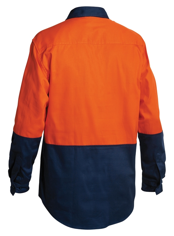 Hi Vis Closed Front Drill Long Sleeve Shirt - Back