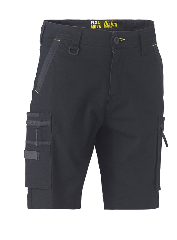 Flx & Move Stretch Utility Zip Cargo Work Shorts - Men - Black