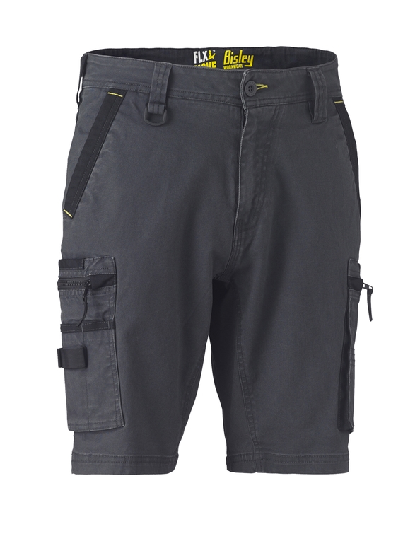 Flx & Move Stretch Utility Zip Cargo Work Shorts - Men - Charcoal