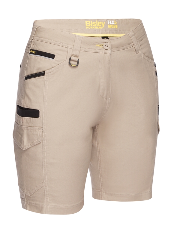Flx & Move Cargo Work Shorts - Women - Stone