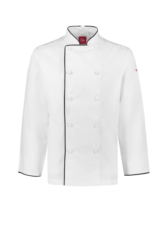Al Dente Chef Jacket - Men - White with black trim