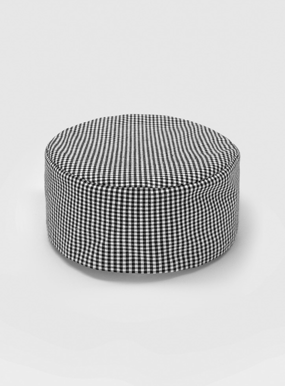 Flat Top Chef Cap - Check (white/black)