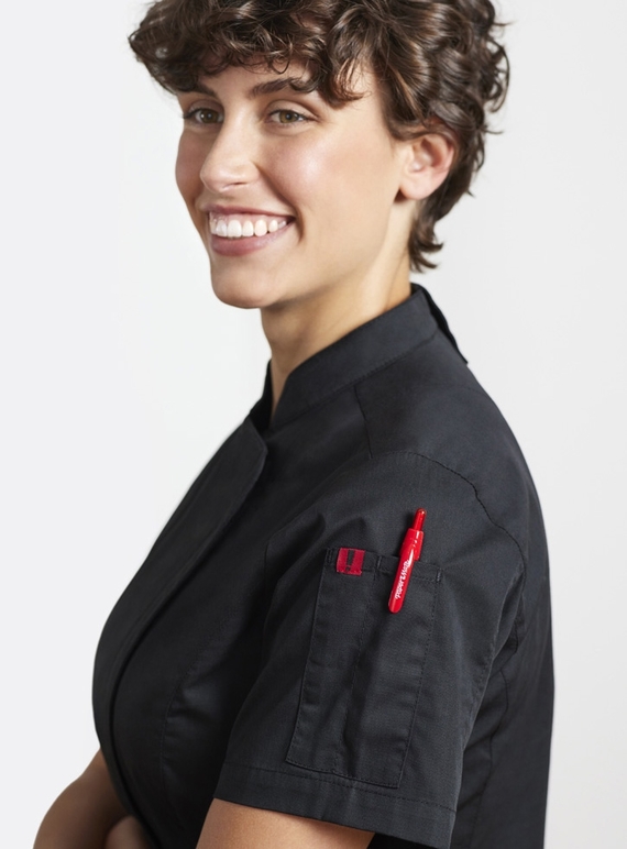 Alfresco Recycled Polyester Short Sleeve Chef Jacket - Women