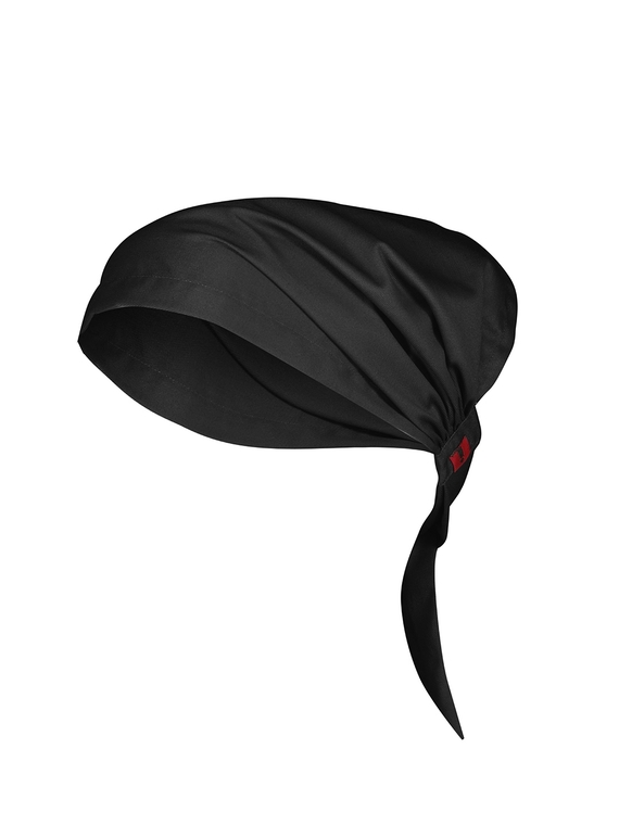  Twist Chef Bandana - Recycled Polyester/Cotton - Black