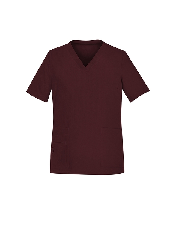 Avery V-Neck Easy Fit Scrub Top - Women - Burgundy