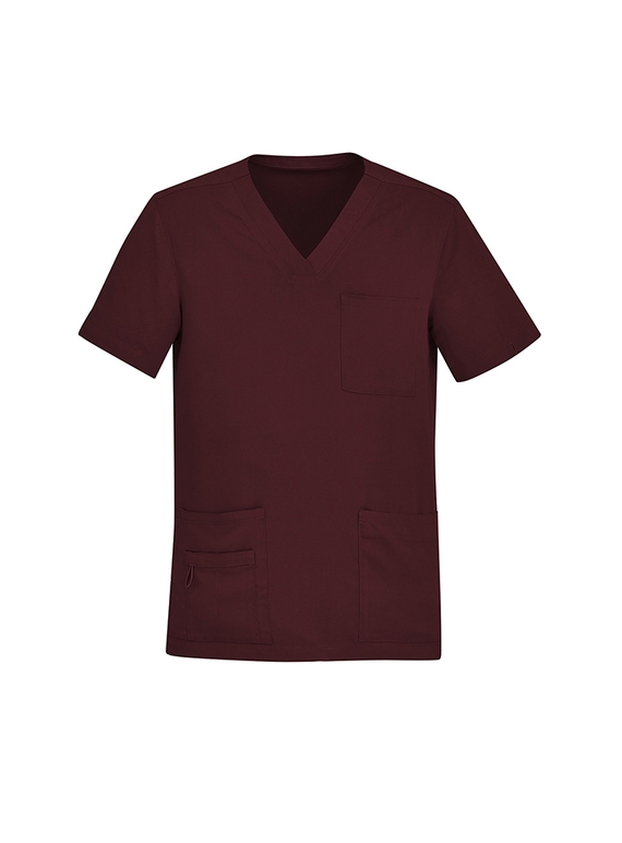 Avery V-Neck Scrub Top - Men - Burgundy