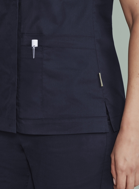 Parks Zip Front Crossover Scrub Top - Women