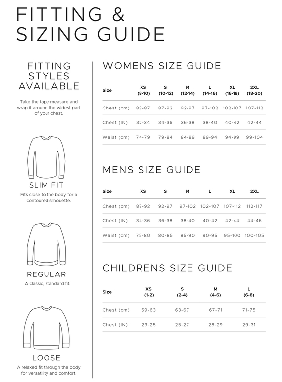 Merino Tee - Men - Sizing