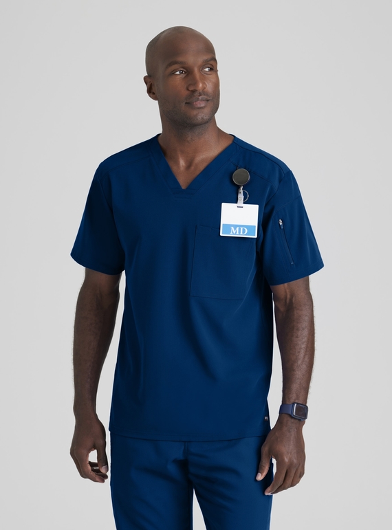 Grey's Anatomy Murphy Scrub Top - Men - 23 Indigo